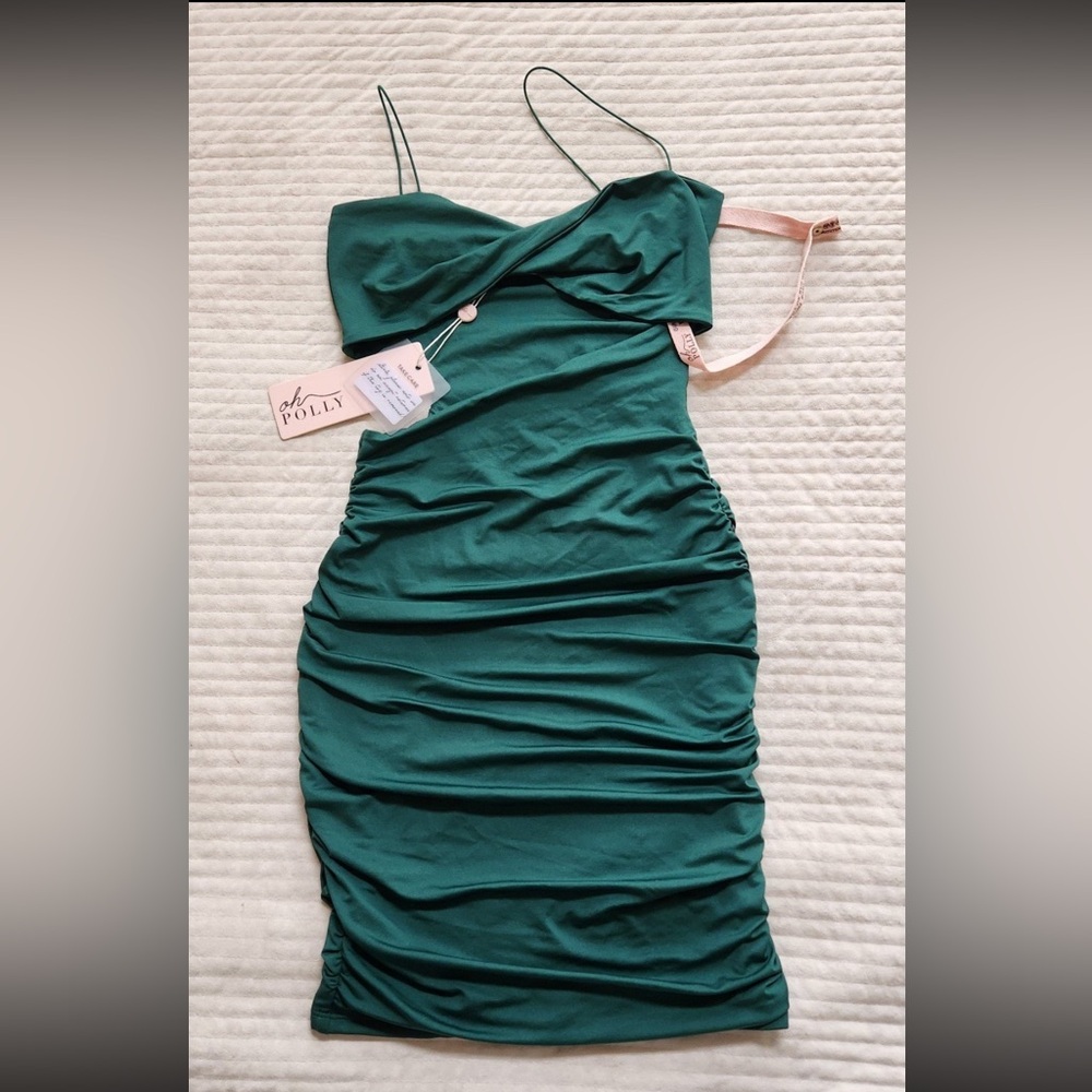 NWT Oh Polly Mini Dress in Emerald Green